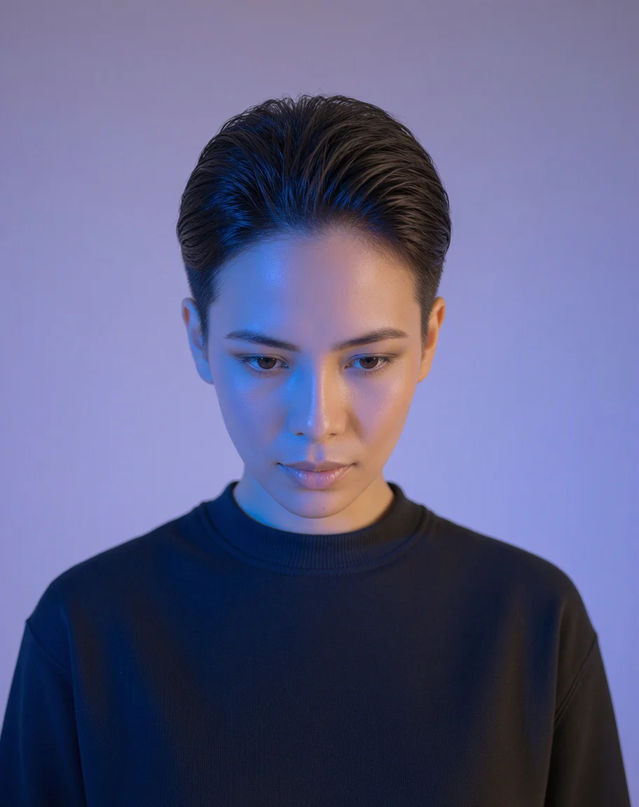 Sample portrait, hairline view
